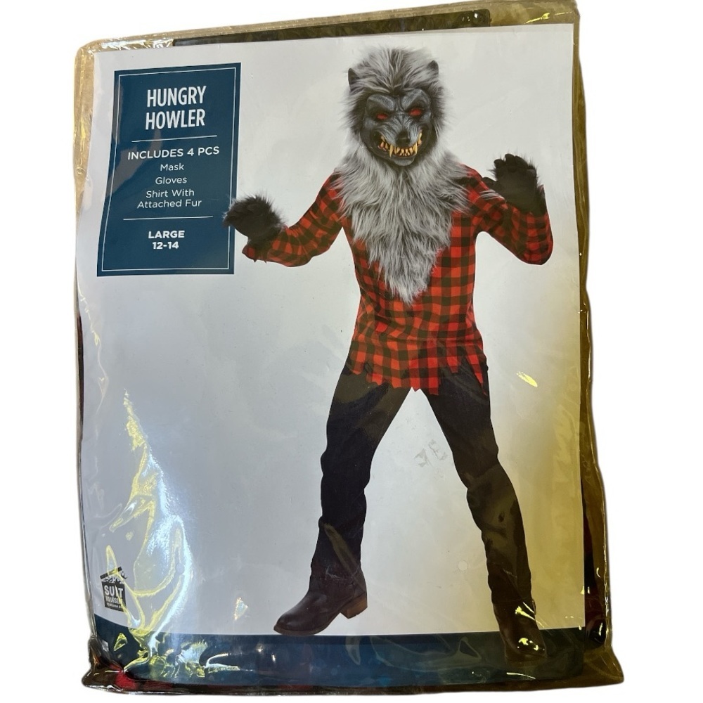 Hungry Howler Costume Boys Child Large 12 - 14 Werewolf - Picture 2 of 6